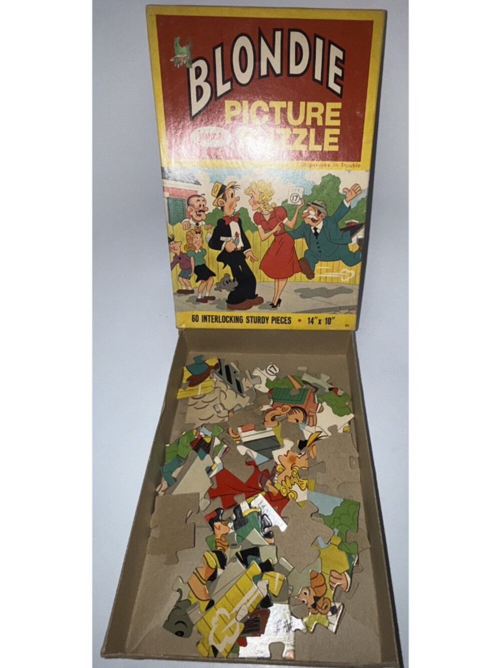 Blondie Vintage Picture 60-Piece Jigsaw Puzzle "Dagwood's In Trouble" Jaymar